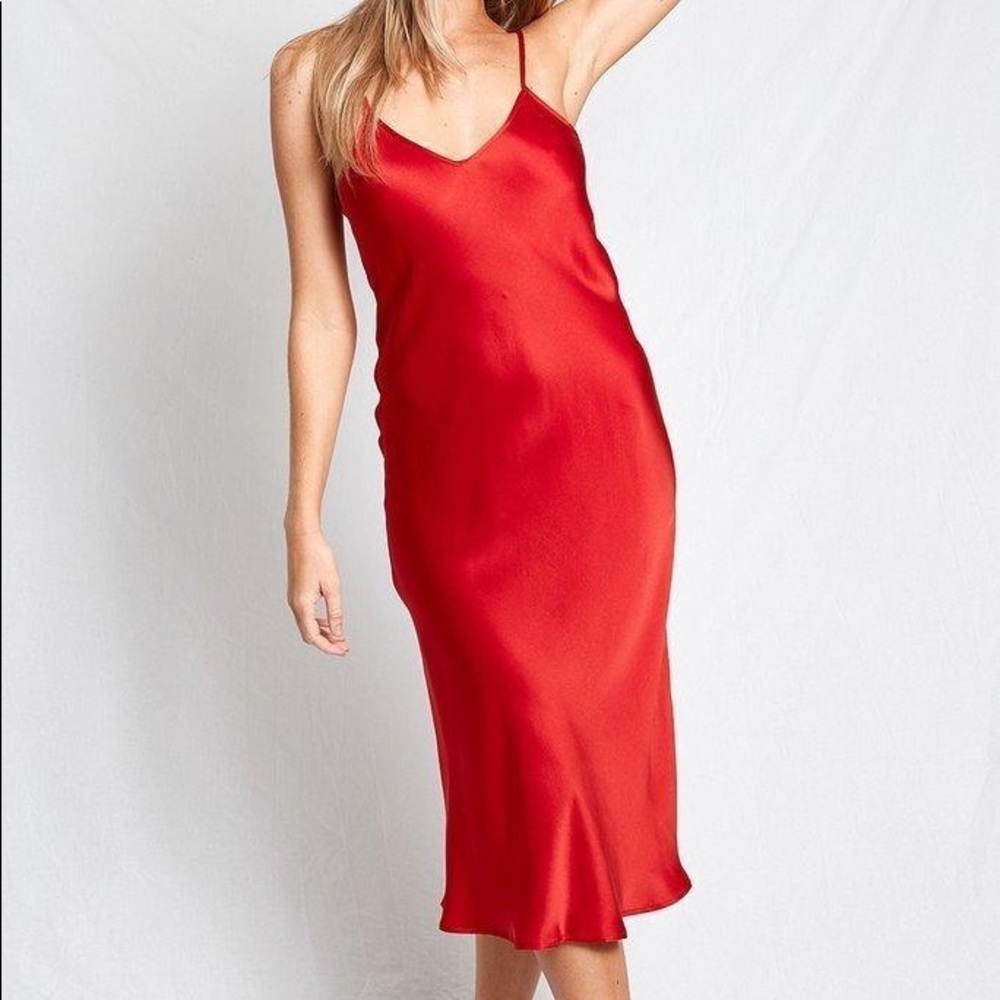 NEW Silk Laundry Red Silk Dress